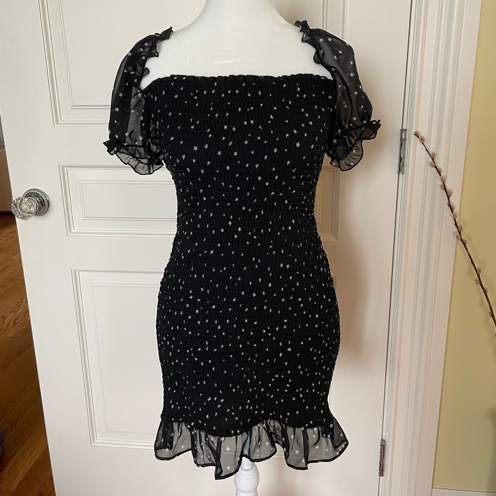 Black star mini dress